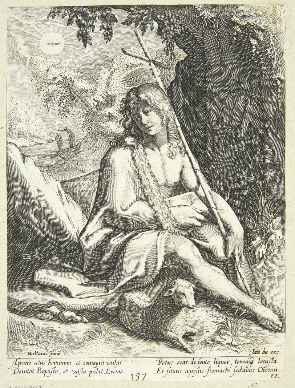 Vaftizci Yahya çölde by Conrad Goltzius