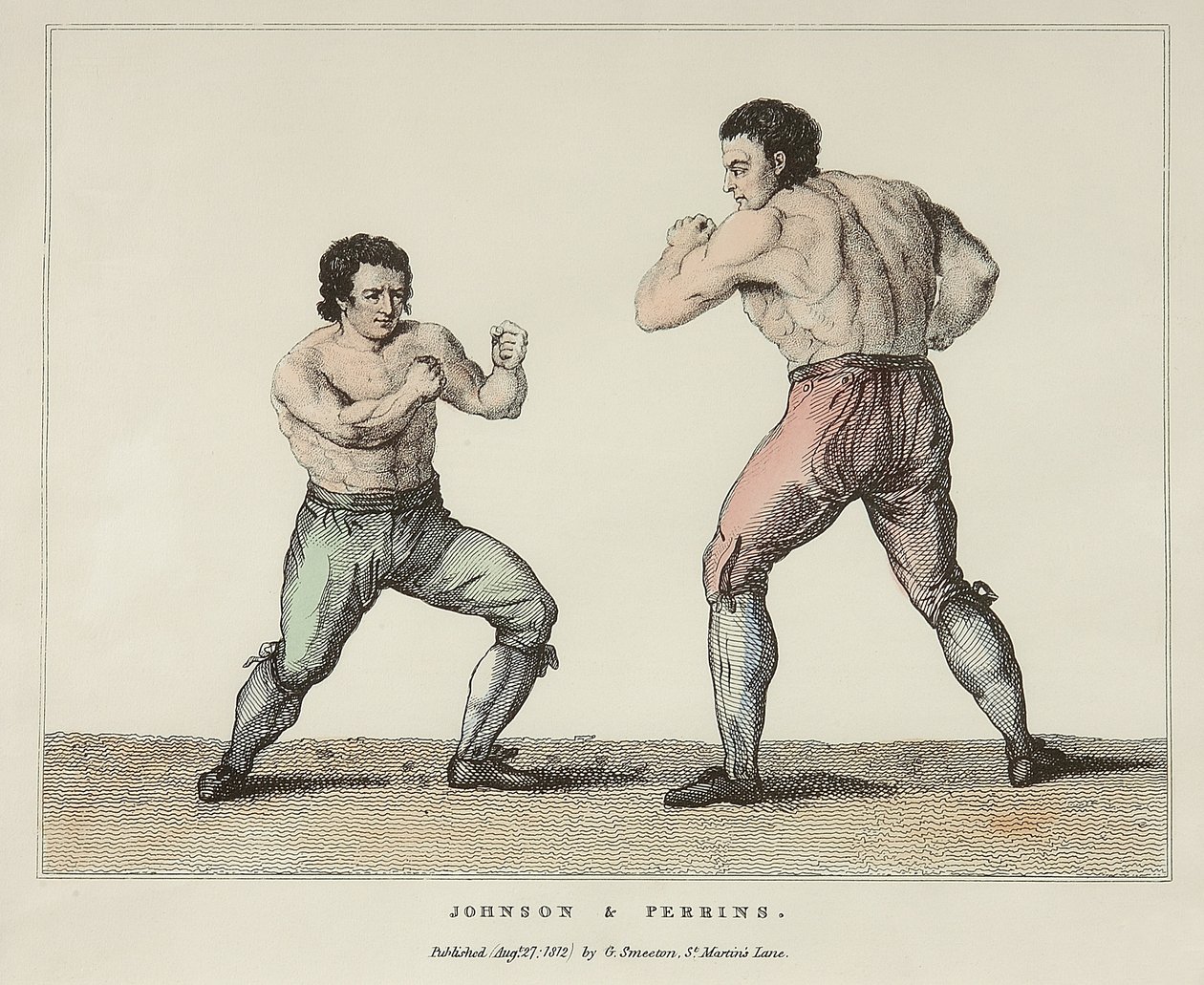 Johnson & Perrin (renkli gravür) by Conrad Martin (after) Metz