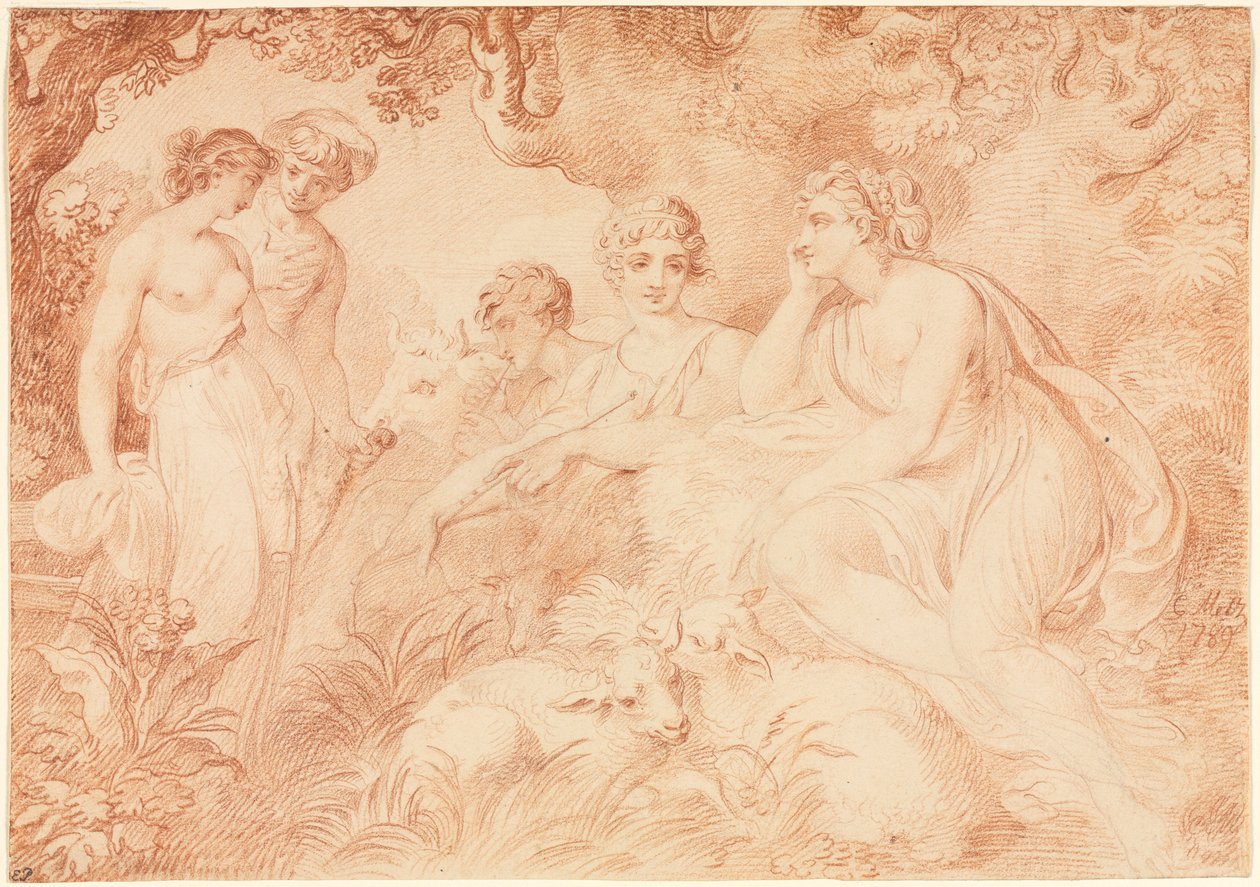 Çobanlar ve Çobanlar, 1789. by Conrad Martin Metz