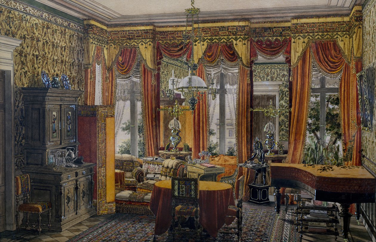 Berlin misafir odası, Conrad von Muralt (1779-1869) tarafından suluboya by Conrad von Muralt