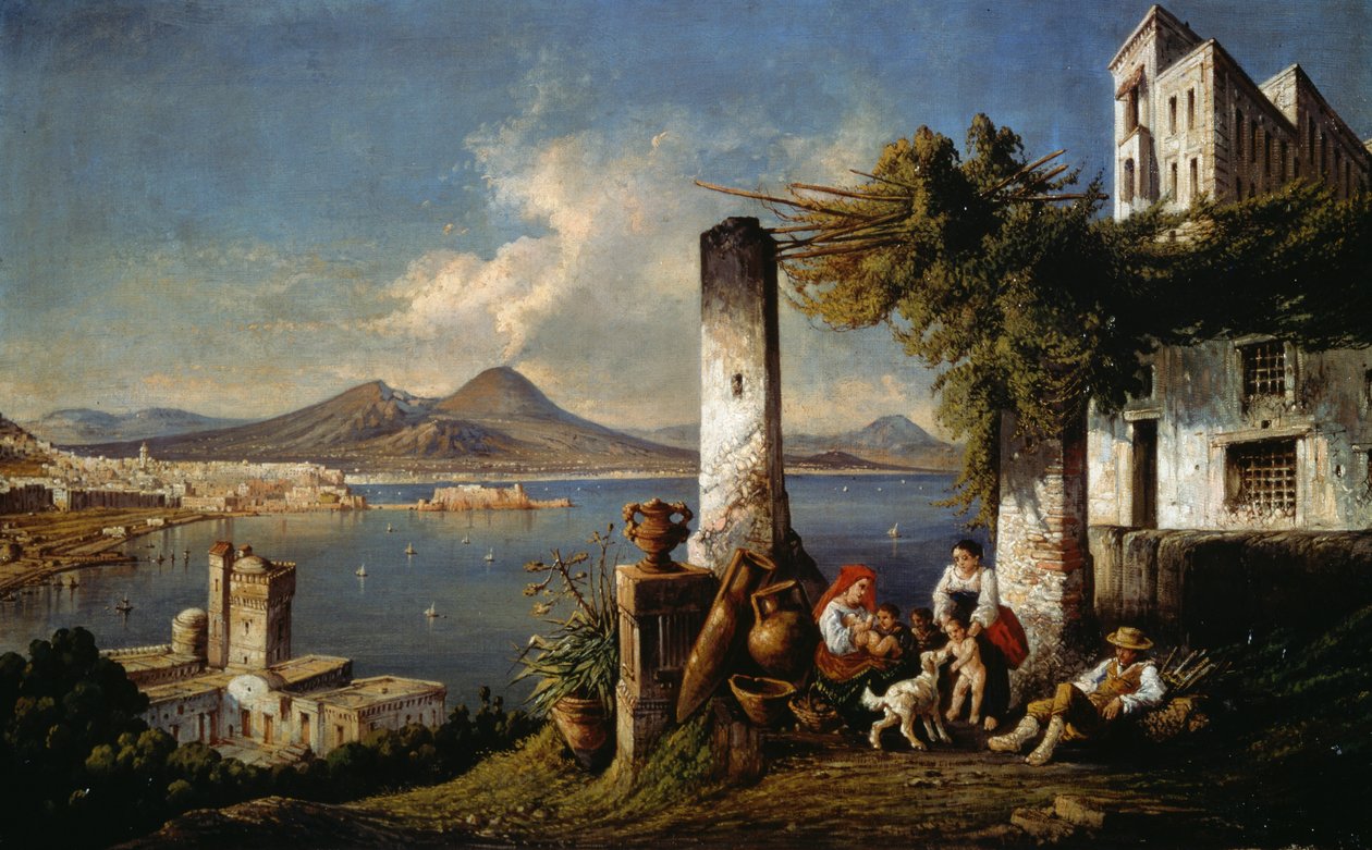 Posillipo'dan görülen Napoli (tuval üzerine yağlı boya) by Consalvo Carelli