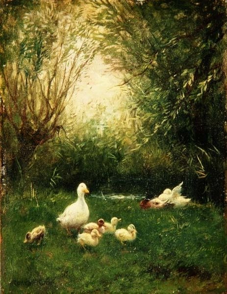 Nehir kıyısında başka bir Pazar Öğleden Sonrası (tuval üzerine yağlı boya) by Constant Artz