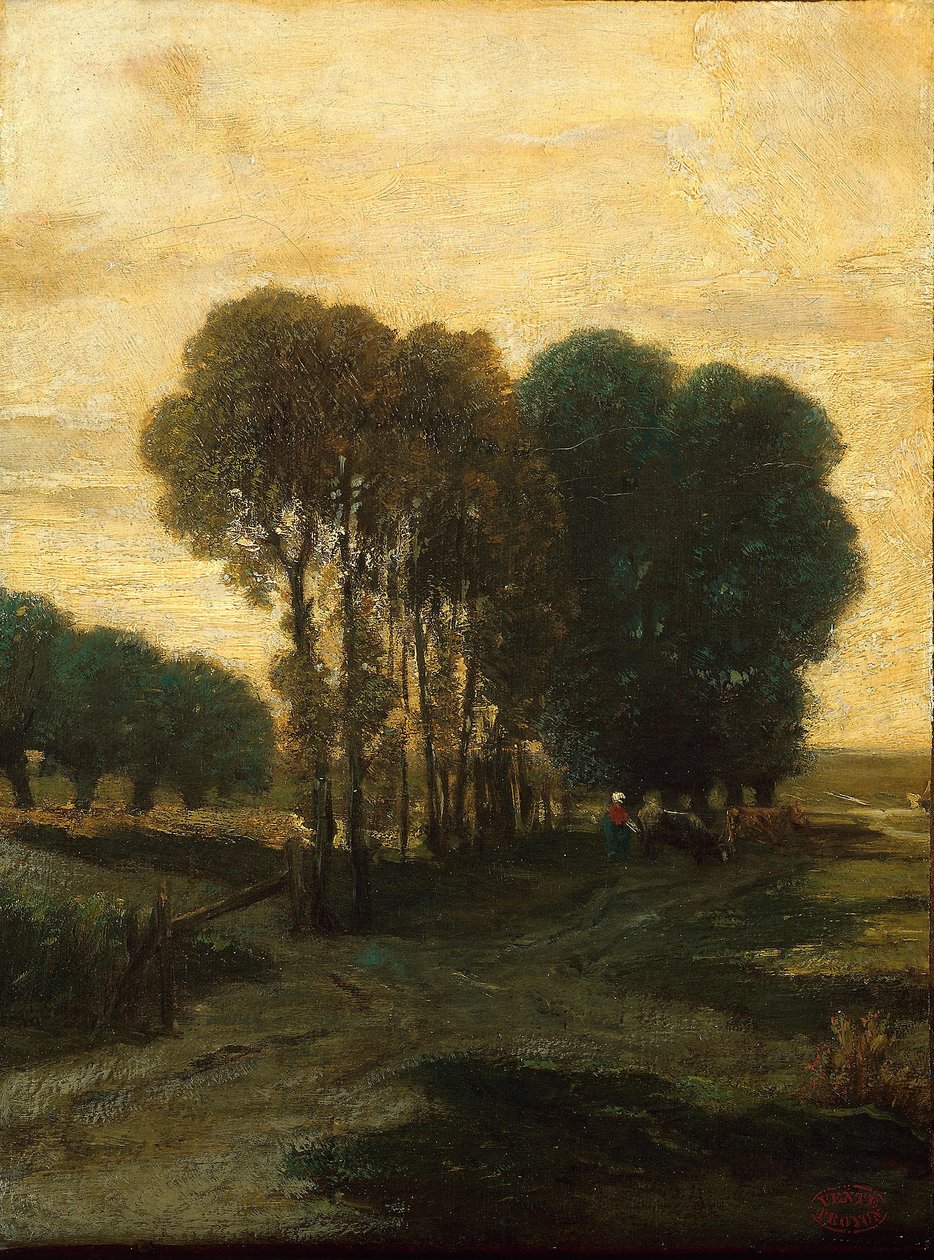 Bir Ağaç Kümesi, 1860 dolayları by Constant Emile Troyon