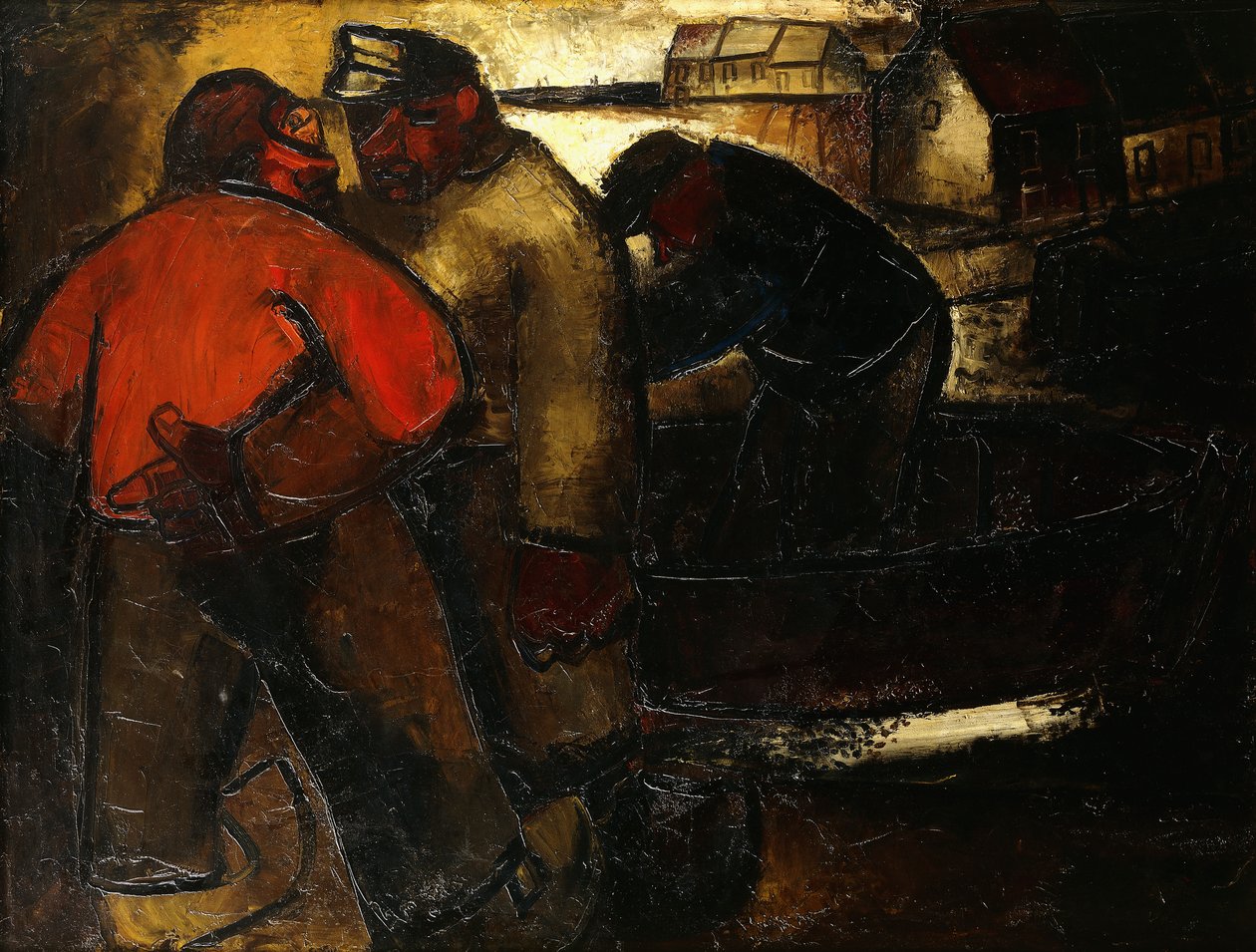 balıkçılar; Balıkçılar - De Vissers (recto), c.1923-24 (tuval üzerine yağlı boya) by Constant Permeke