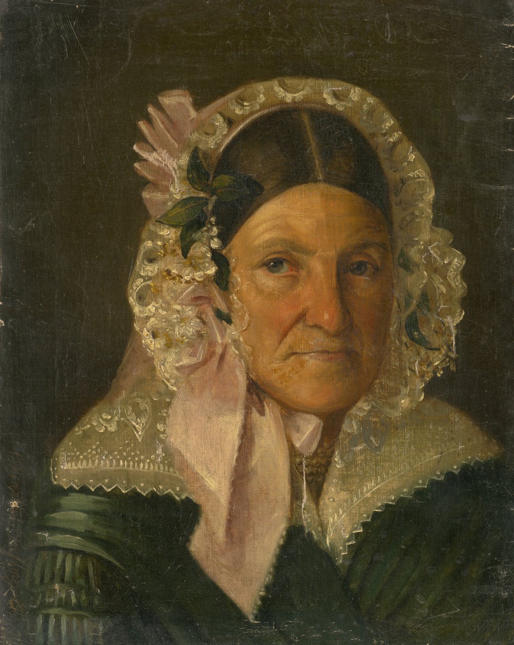 Şapkalı Yaşlı Bir Kadının Portresi by Constantin Daniel Rosenthal