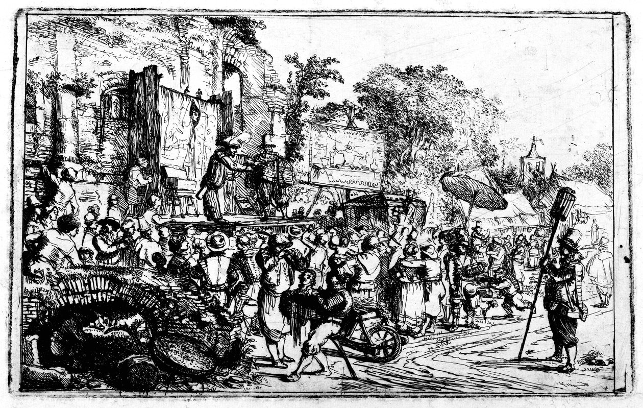 İki Şarlatan ile Kır Fuarı, c.1640-80 by Constantin Daniel van Renesse