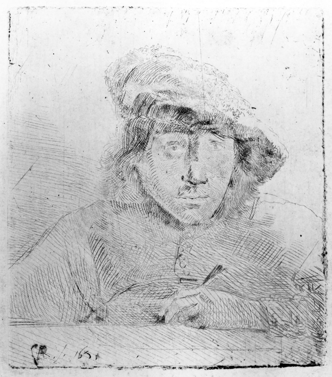 Otoportre, 1651 (kuru nokta ile dağlama) by Constantin Daniel van Renesse