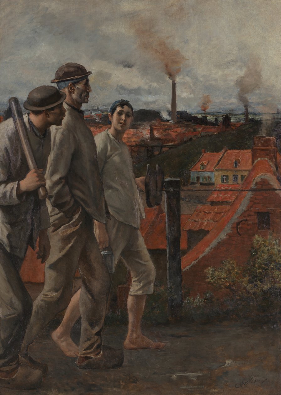 Madencilerin Dönüşü (tuval üzerine yağlıboya) by Constantin Emile Meunier