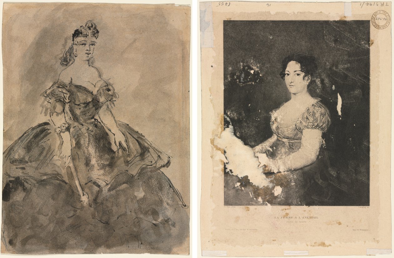Baloda (rekto); Hayranı Olan Kadın, Goya'dan Sonra (verso) by Constantin Guys