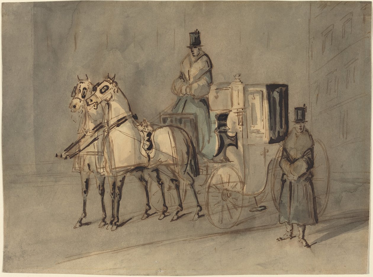Şoförlü ve Damatlı Araba: Sonbahar by Constantin Guys
