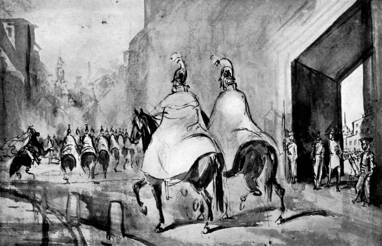 Cuirassiers, 19. yüzyıl, 1930 by Constantin Guys