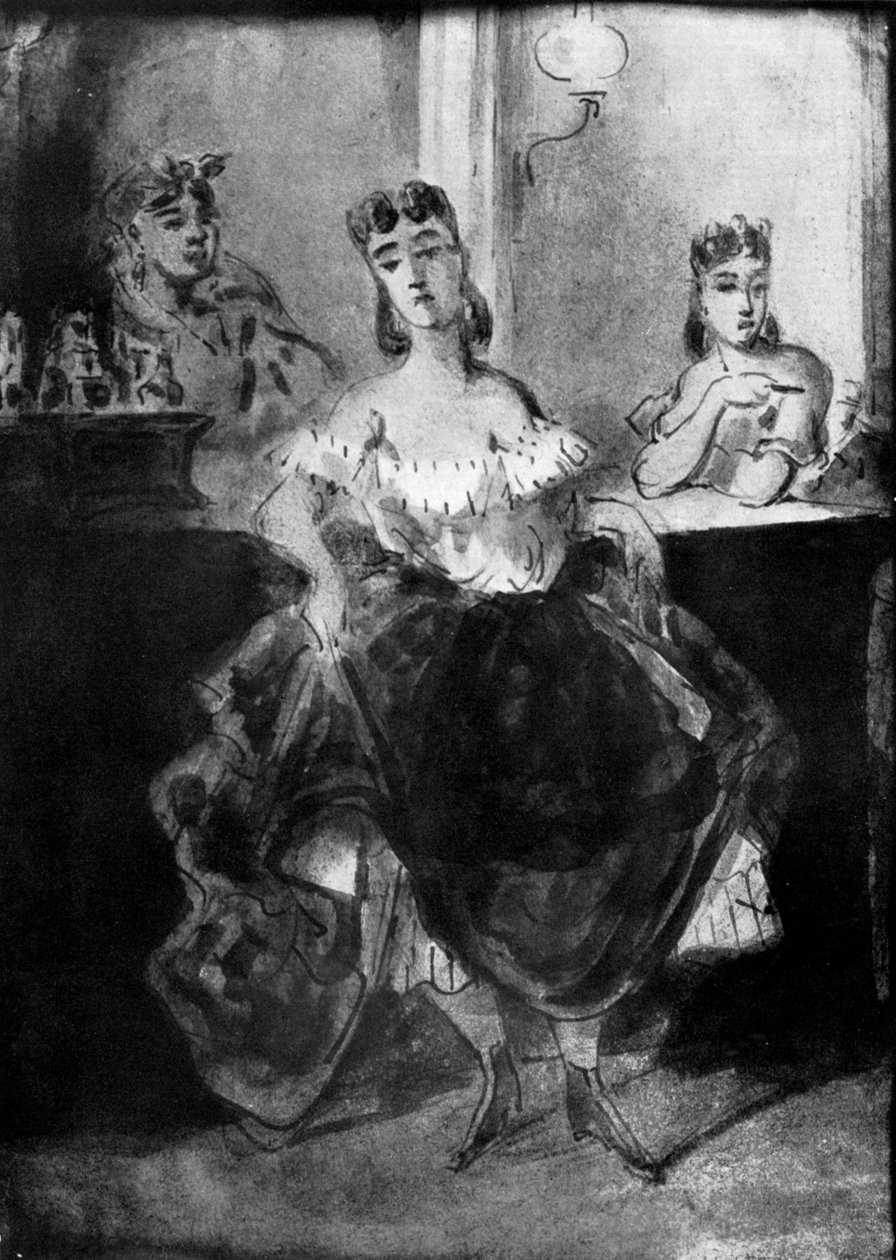 Tezgahın Önünde Dans Eden Kadın, 19. yüzyıl, 1930. by Constantin Guys