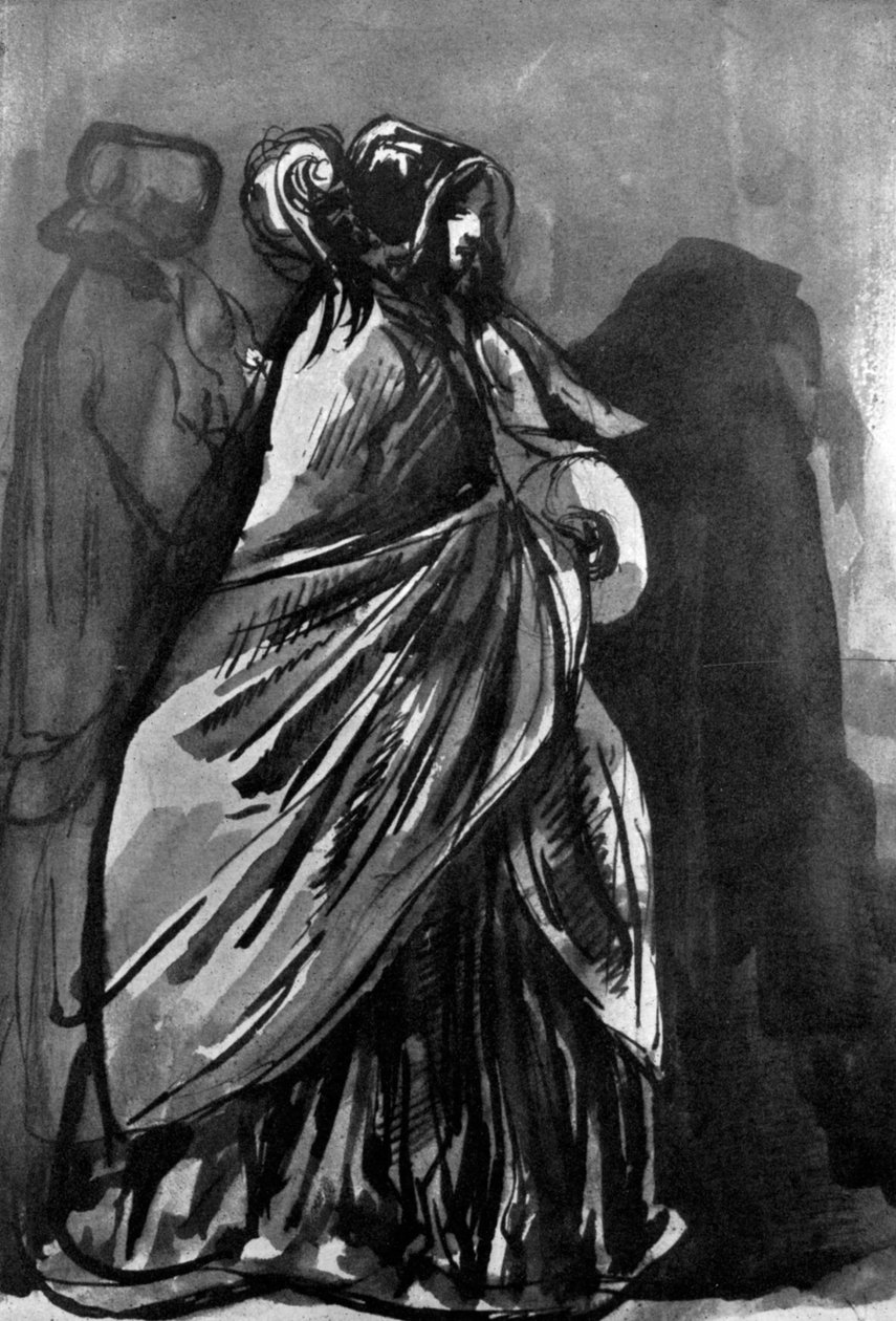 La Dame Au Chale, 19. yüzyıl, 1930. by Constantin Guys