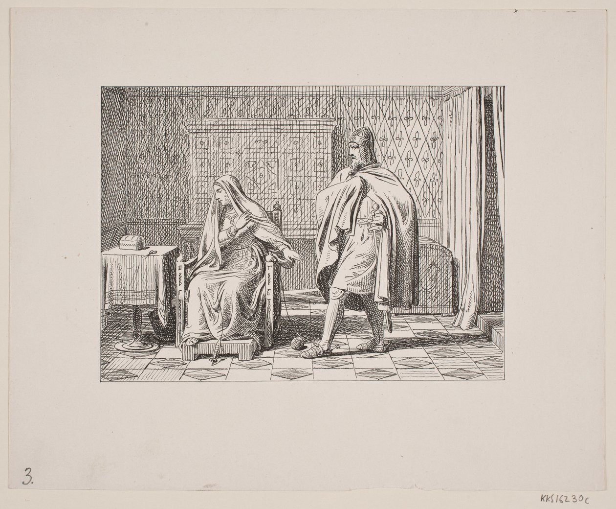 Svend Grundtvig için çizim, "Marsk Stig: Dansk Folkevise Fra 13de Aarhundrede", 1861 by Constantin Hansen