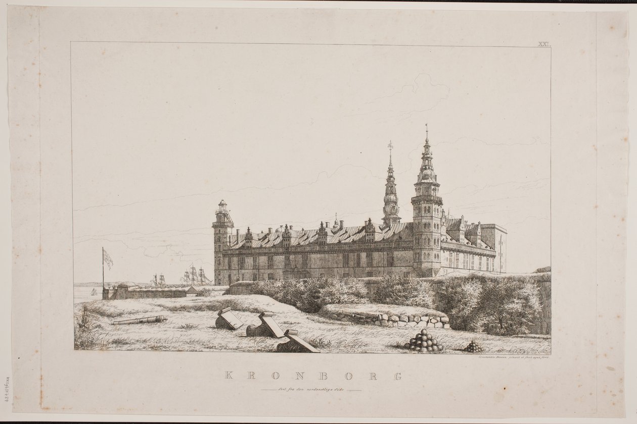 kuzeybatı taraftan görülen Kronborg by Constantin Hansen