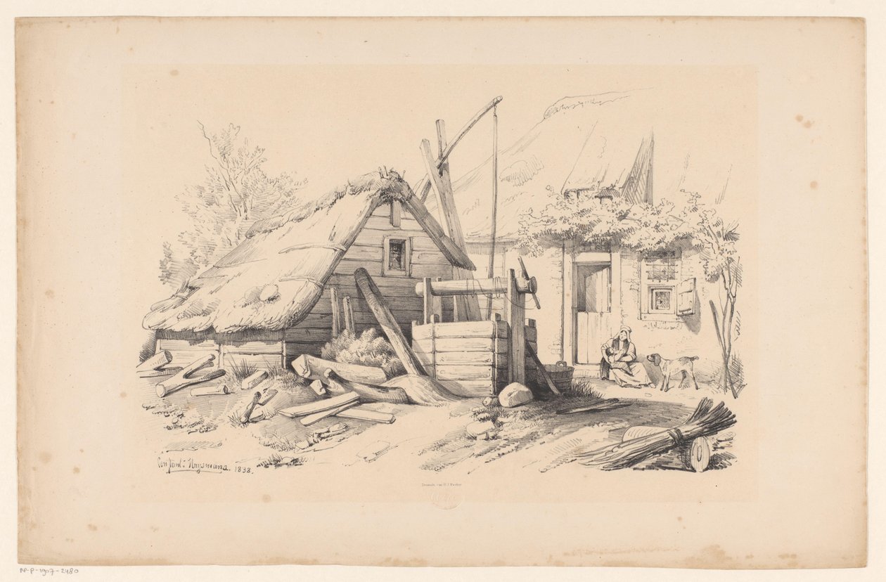 Kuyu ile çiftlik Manzara (dizi adı) by Constantinus Cornelis Huysmans