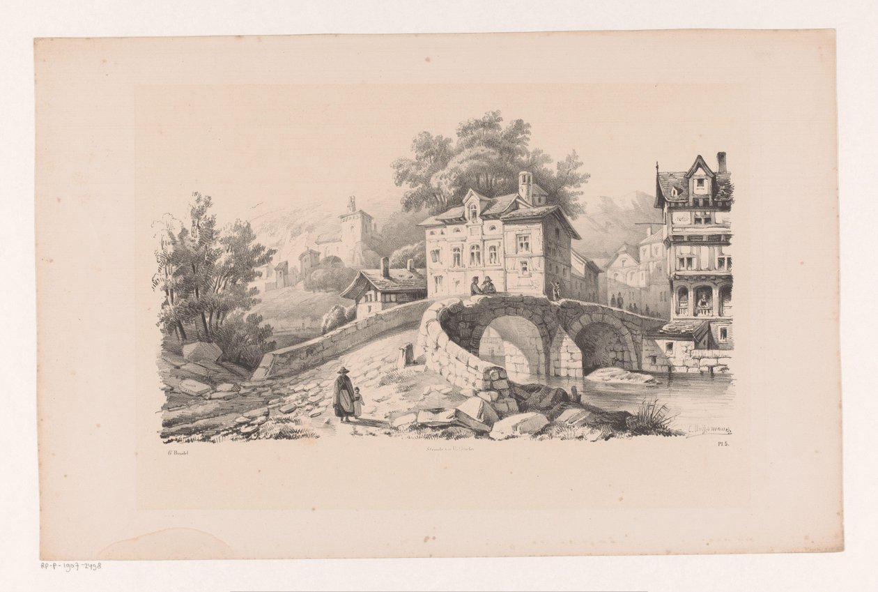 Bir dağ köyü manzarası Manzara (dizi adı) by Constantinus Cornelis Huysmans