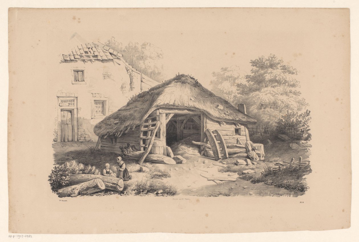 çiftlikte ahır Manzara (dizi adı) by Constantinus Cornelis Huysmans