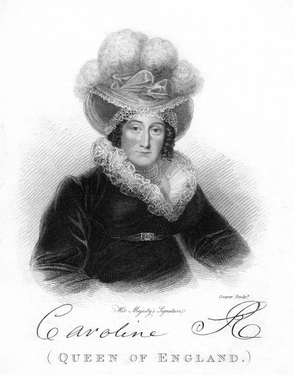 Brunswick'li Caroline Amelia Elizabeth, IV. George Kraliçesi, 19. yüzyıl. by Cooper
