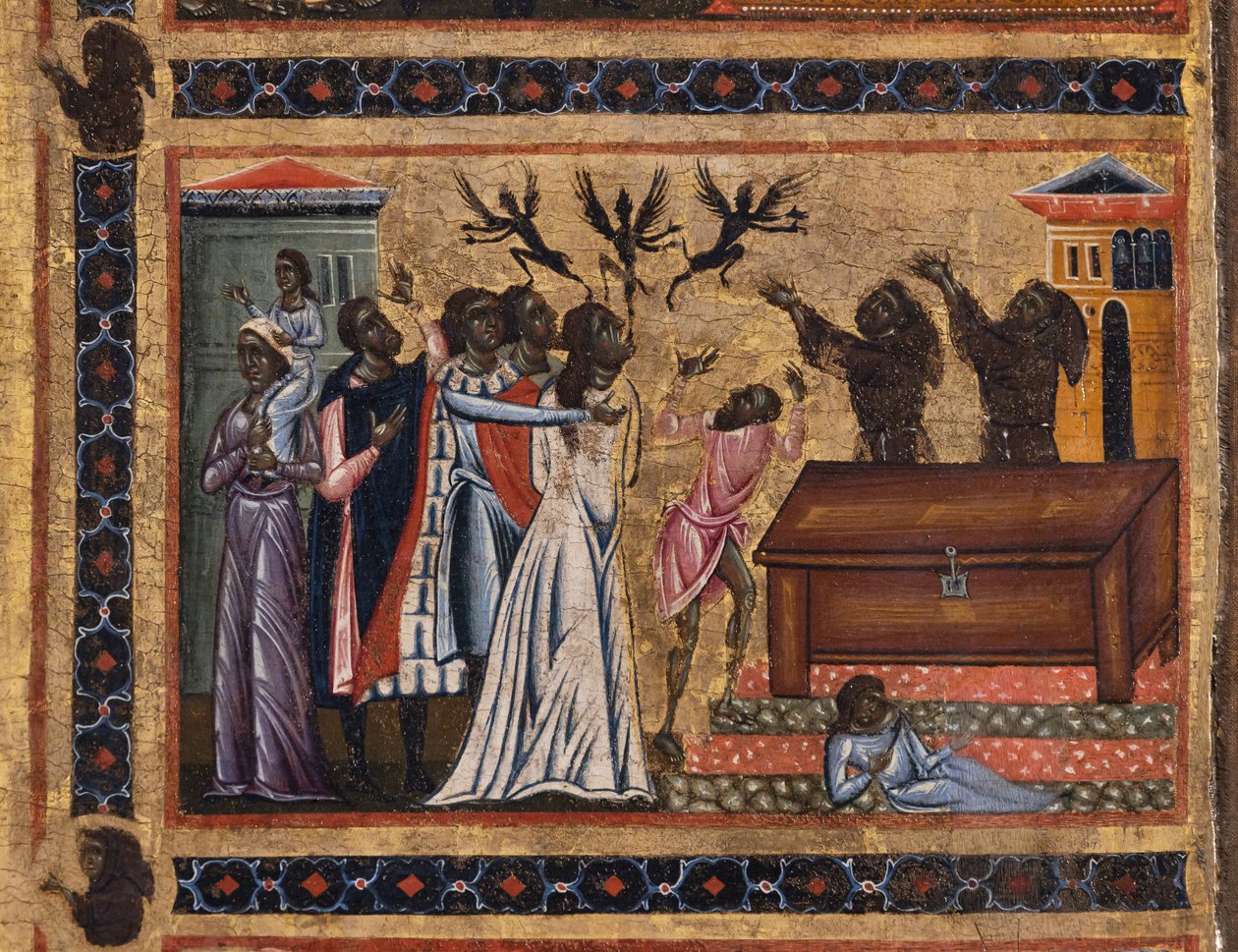 Bardi St. Francis sunağı ve hayatının yirmi hikayesi, Bardi Şapeli, detay by Coppo di Marcovaldo