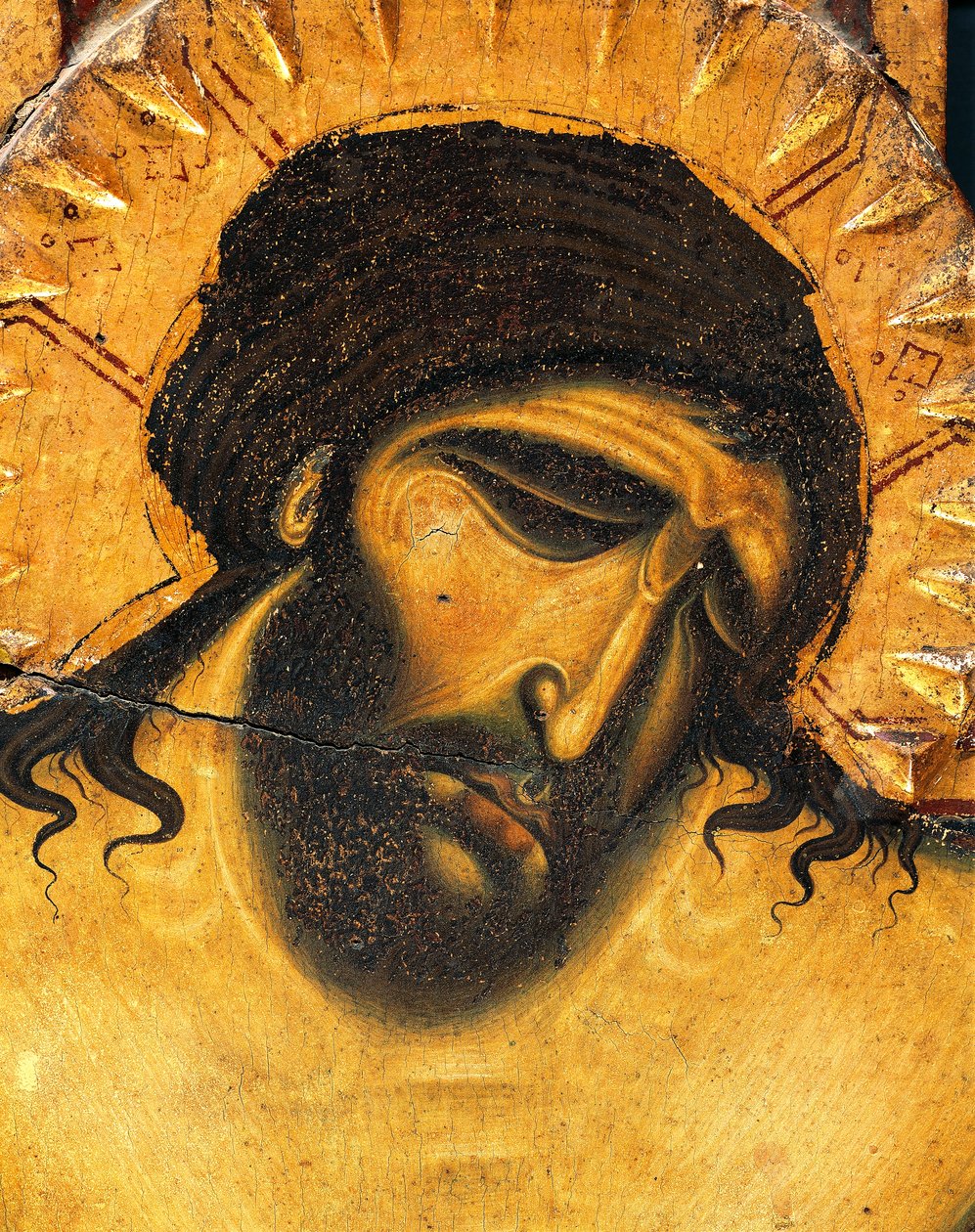 İsa'nın acı çeken yüzü, Coppo di Marcovaldo tarafından Haç detayı (yaklaşık 1220-1276'dan sonra) by Coppo di Marcovaldo
