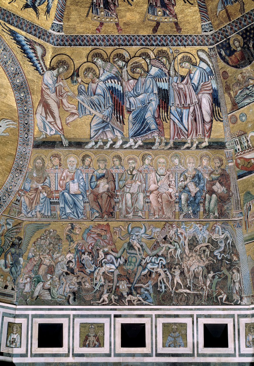 Son Yargı Aşağı Şeytan lanetlerin ruhlarını yiyor - Mozaiklerin detayı, ca1270 by Coppo di Marcovaldo