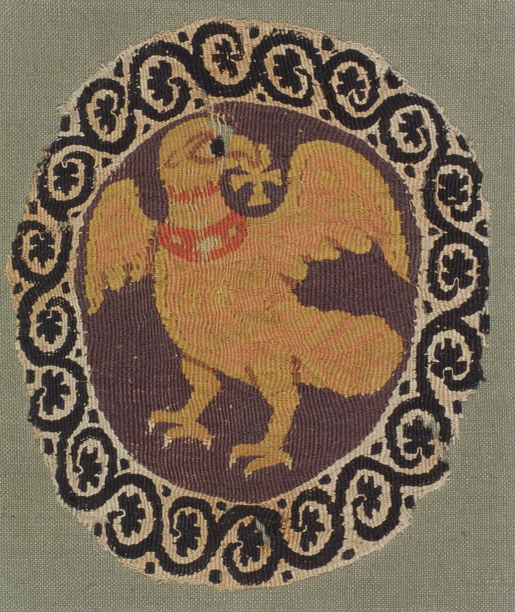 Bir tunikten goblen dokuma yuvarlak (keten ve yün) by Coptic