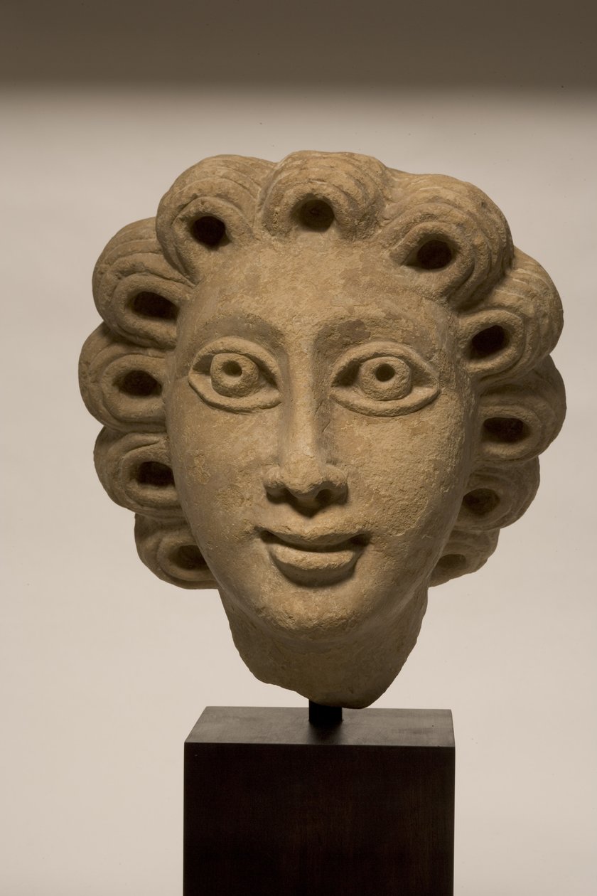Bir adamın başı, MS 4-5. yy (kireçtaşı) by Coptic