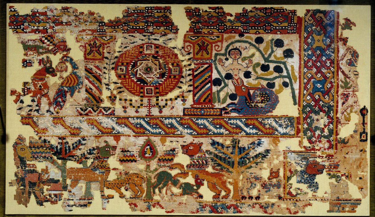 Kıpti Sanatı: Haç zaferini perdeler. Karartma: 1,20 x 2,10m. Paris, Louvre Müzesi by Coptic Coptic