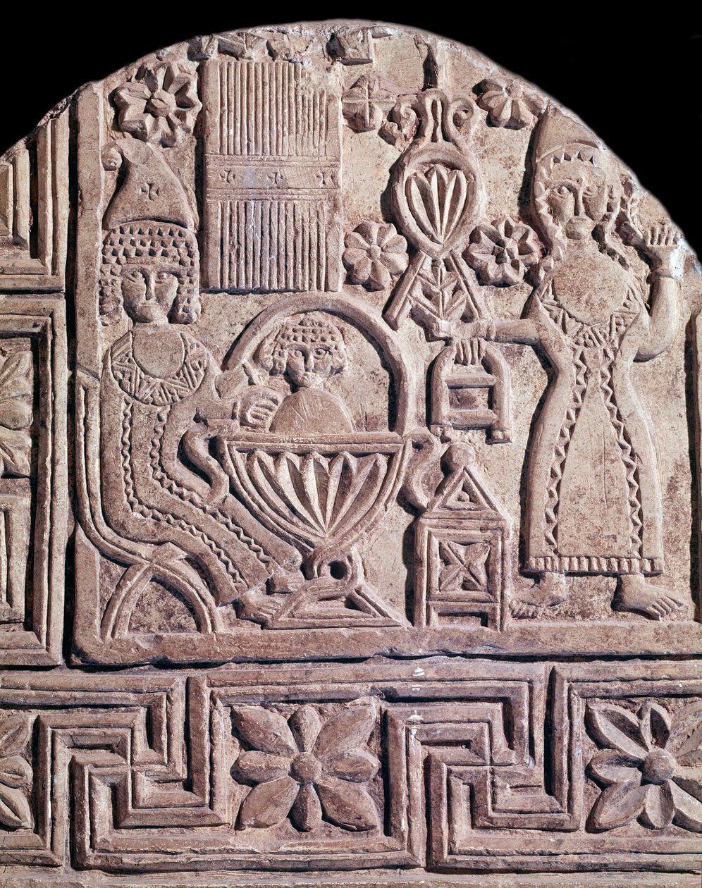İsa iki hemşire tarafından yıkandı (stel kabartması, 6. yüzyıl) by Coptic Coptic