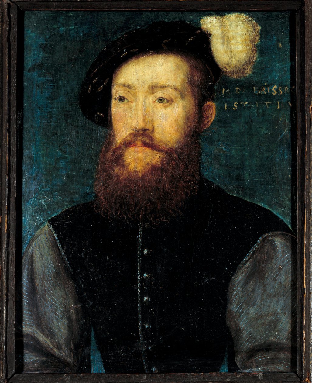 Charles de Cosse, Brissac Kontu (Cosse-Brissac) Portresi Corneille De Lyon (Corneille de La Haye) tarafından ahşap boyama (1500/1510-1574) by Corneille de la  Haye