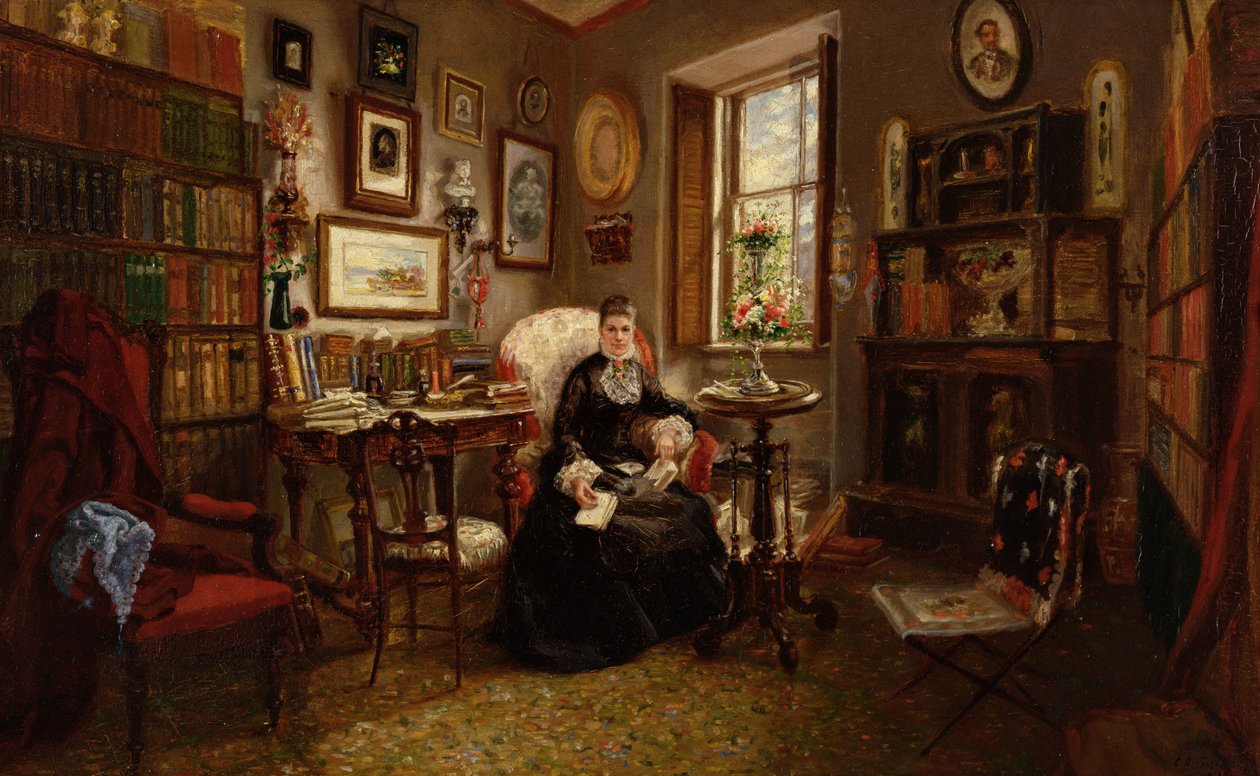 Bayan Martha J. Lamb, 1878 (değirmen tahtasında yağ) by Cornelia Adele Strong Fassett