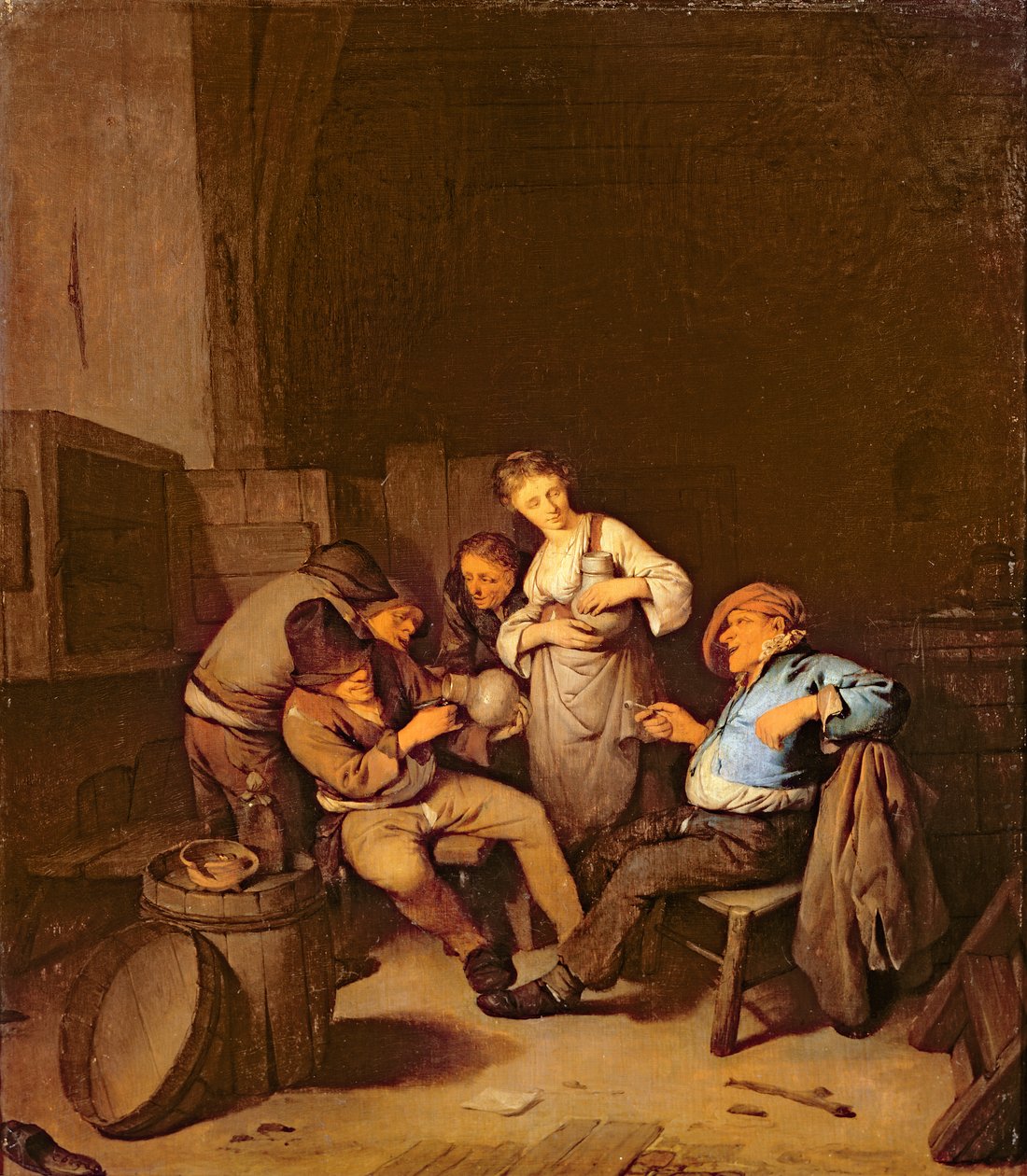 Hollandalı bir tavernanın içi by Cornelis Pietersz Bega