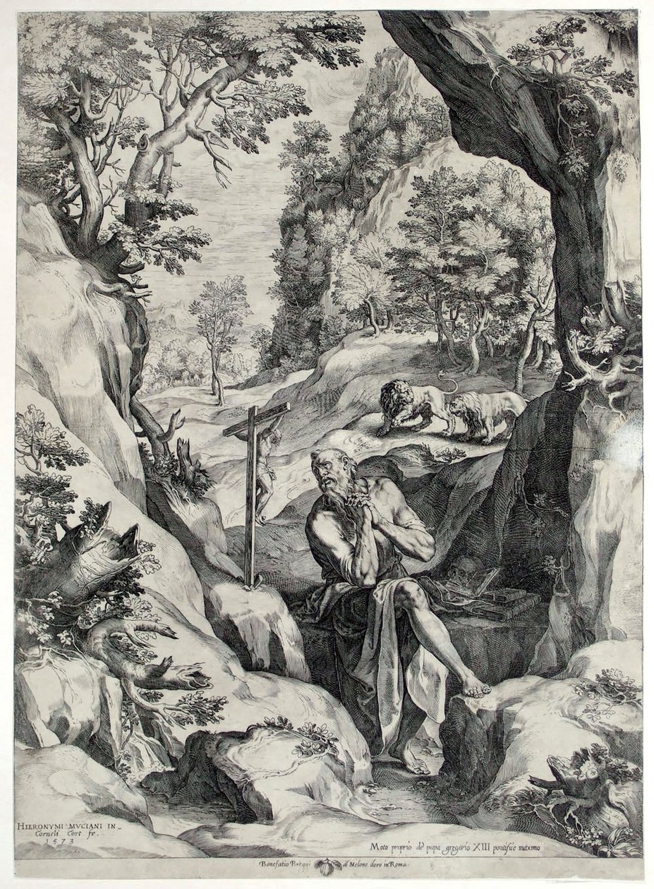 Vahşi Doğada Aziz Jerome Tövbekar by Cornelis Cort