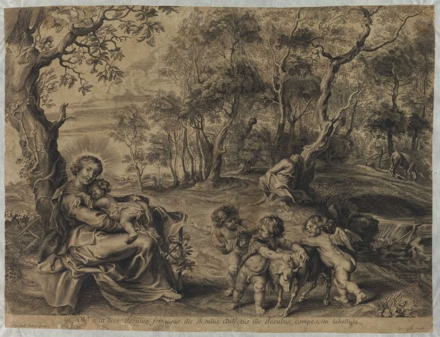 Vaftizci Yahya ile Kutsal Ailenin Geri Kalanı by Cornelis Galle the Elder