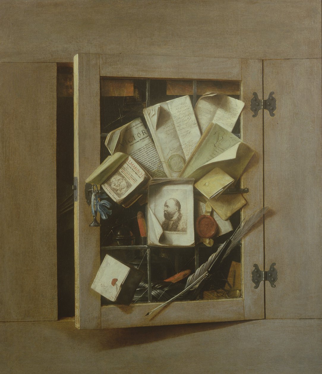 Açık Dolabın Trompe l'Oeil'i, 1665 by Cornelis Norbertus Gysbrechts