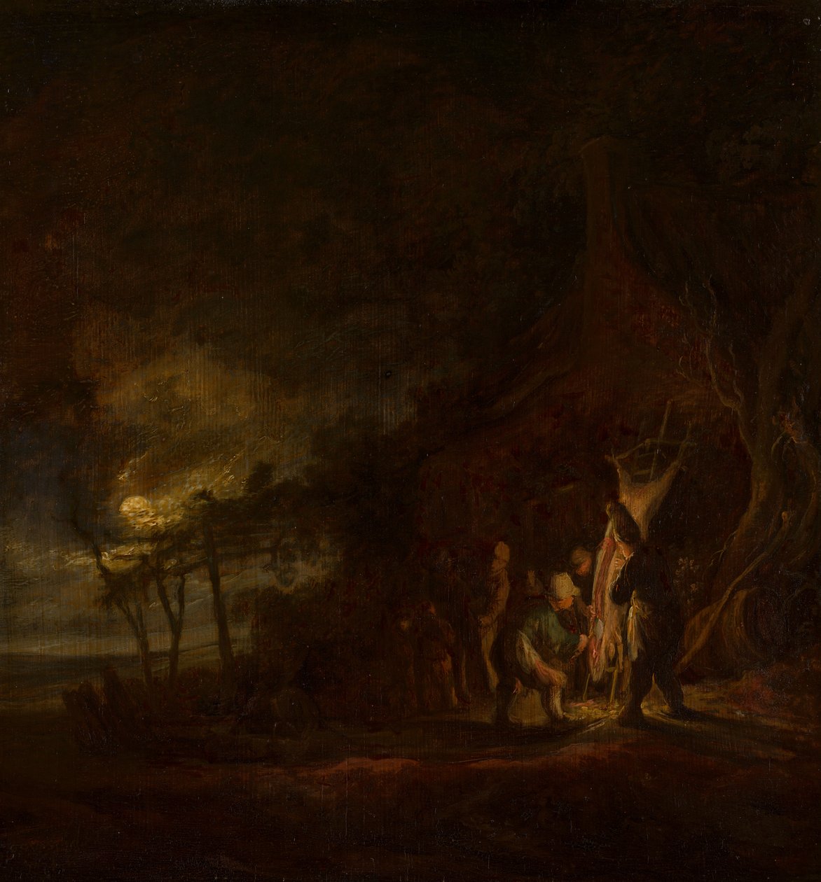 Mehtaplı bir manzarada domuz katliamı by Cornelis Symonsz van der Schalcke