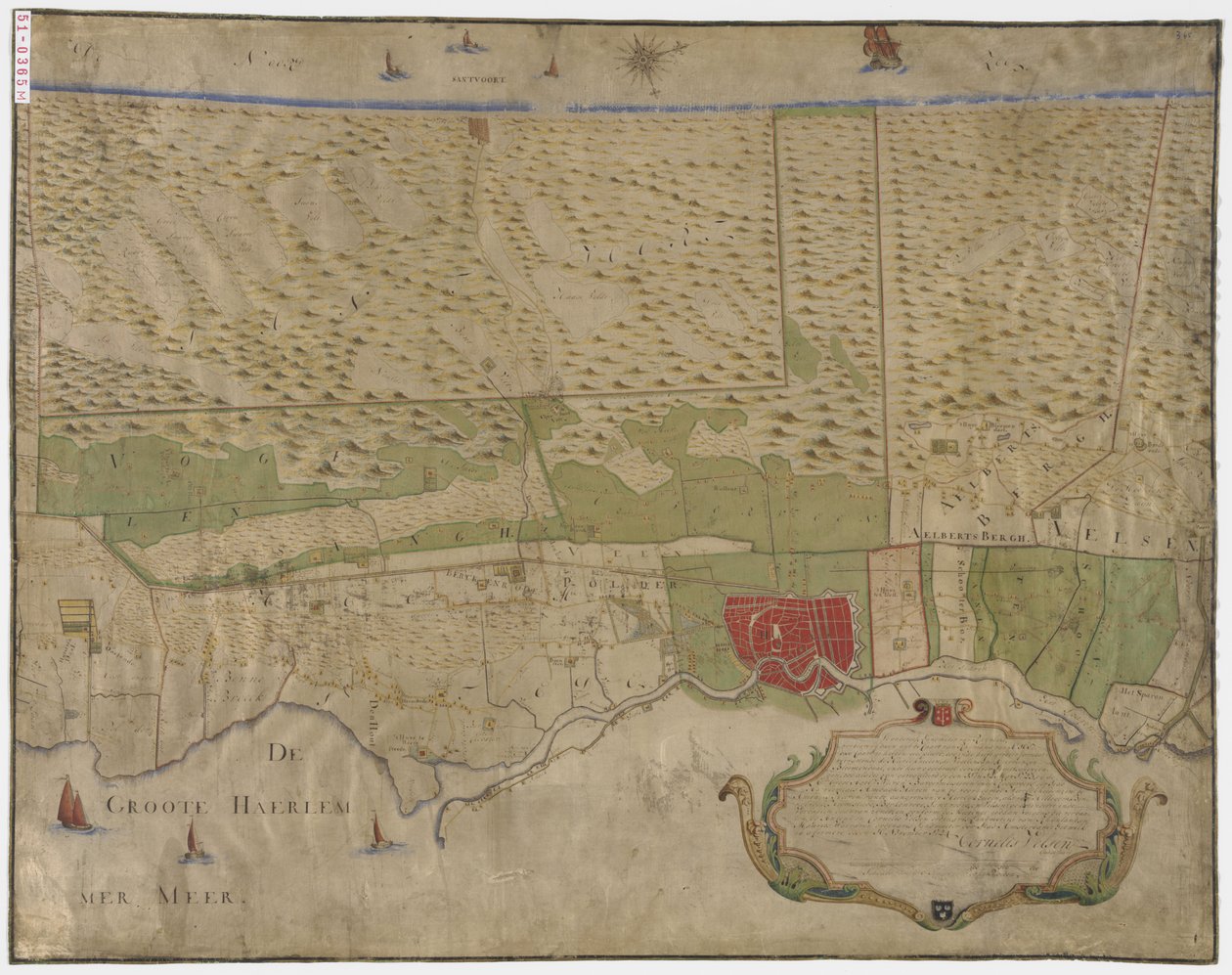 Haarlem haritası ve çevresi by Cornelis Velsen