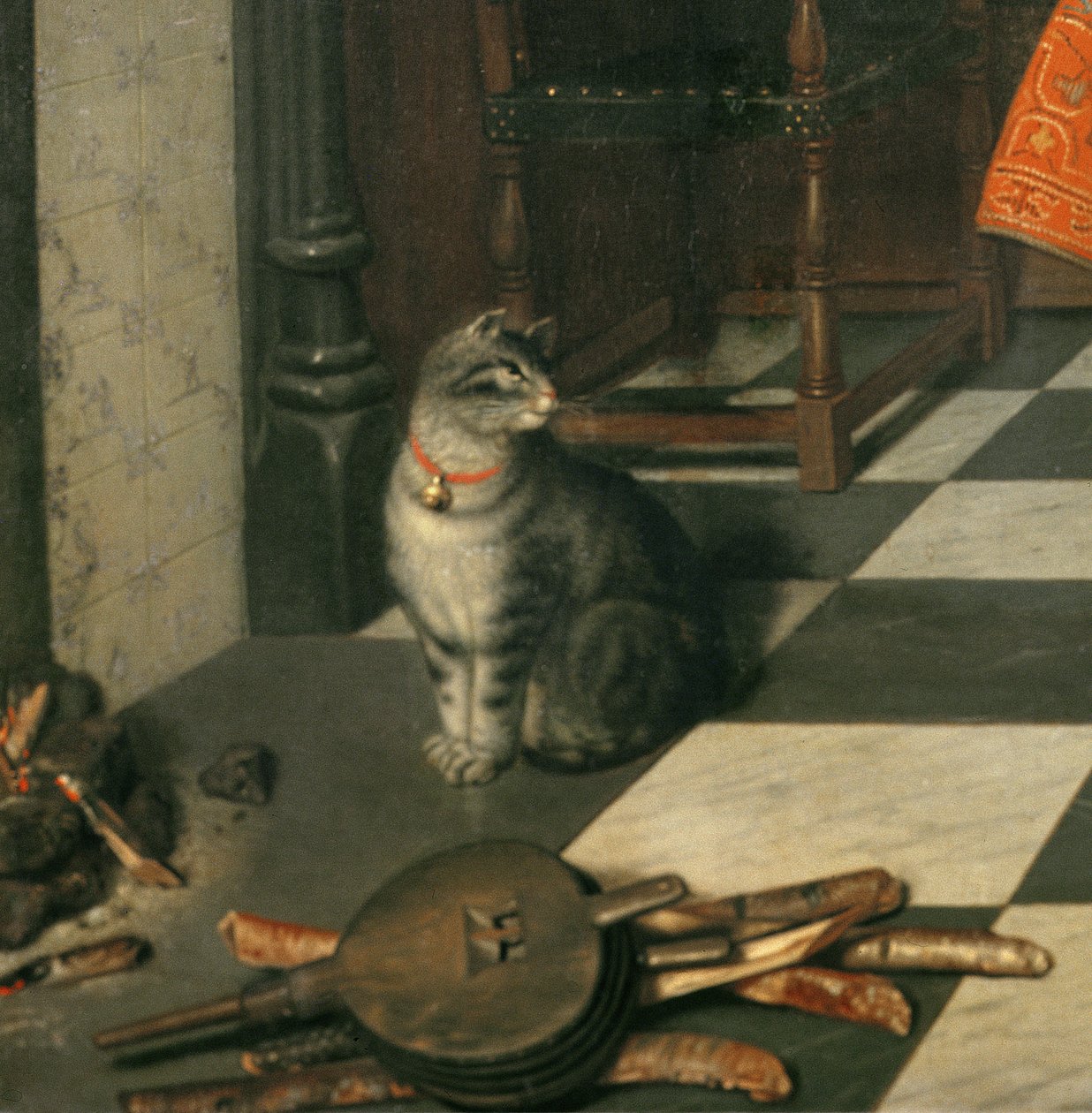 The Chess Players, c.1670  (detail of 17227) by Cornelis de Man