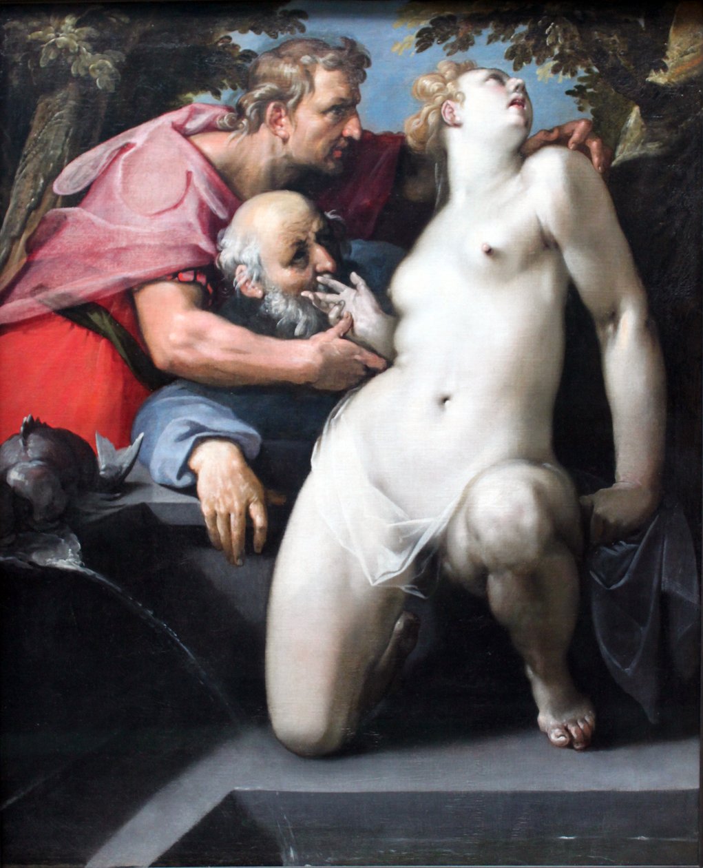 Susanna ve iki yaşlı insan by Cornelis van Haarlem