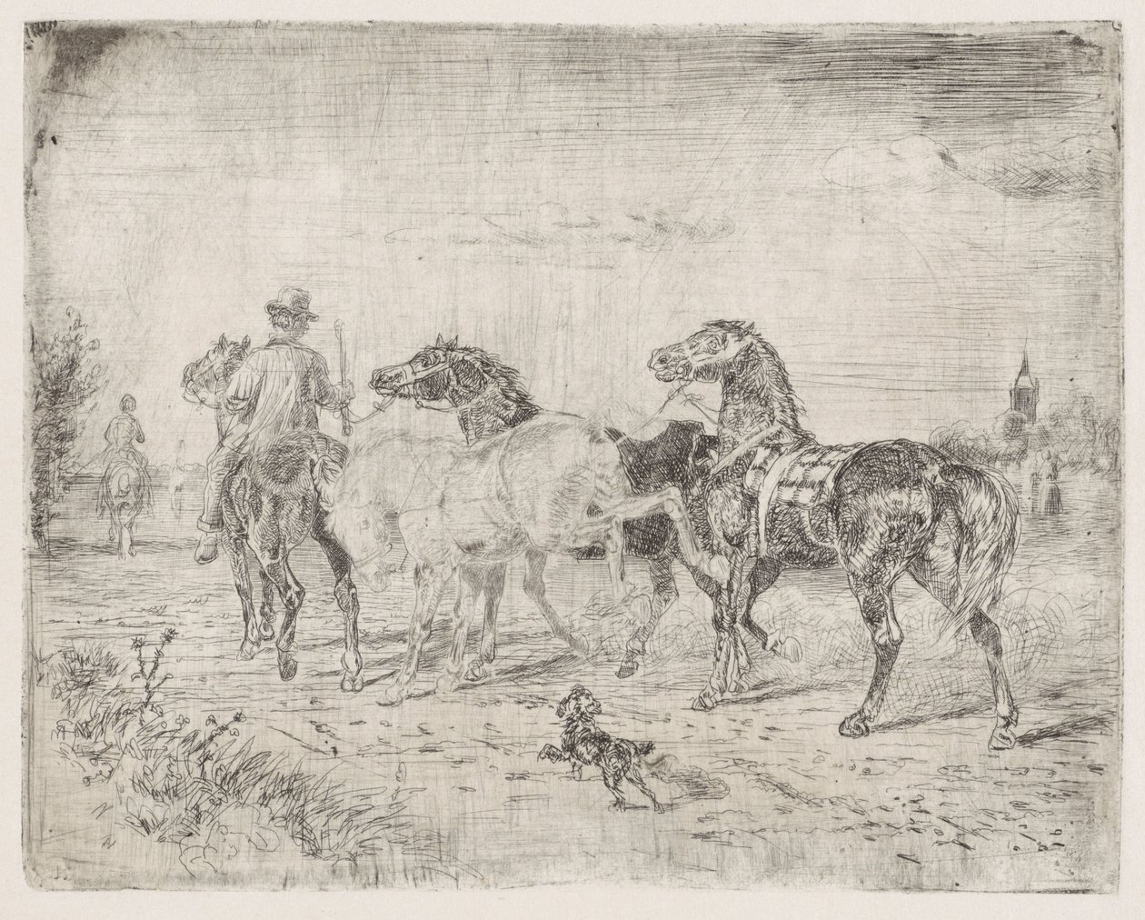 atlı biniciler by Cornelis Albertus Johannes Schermer