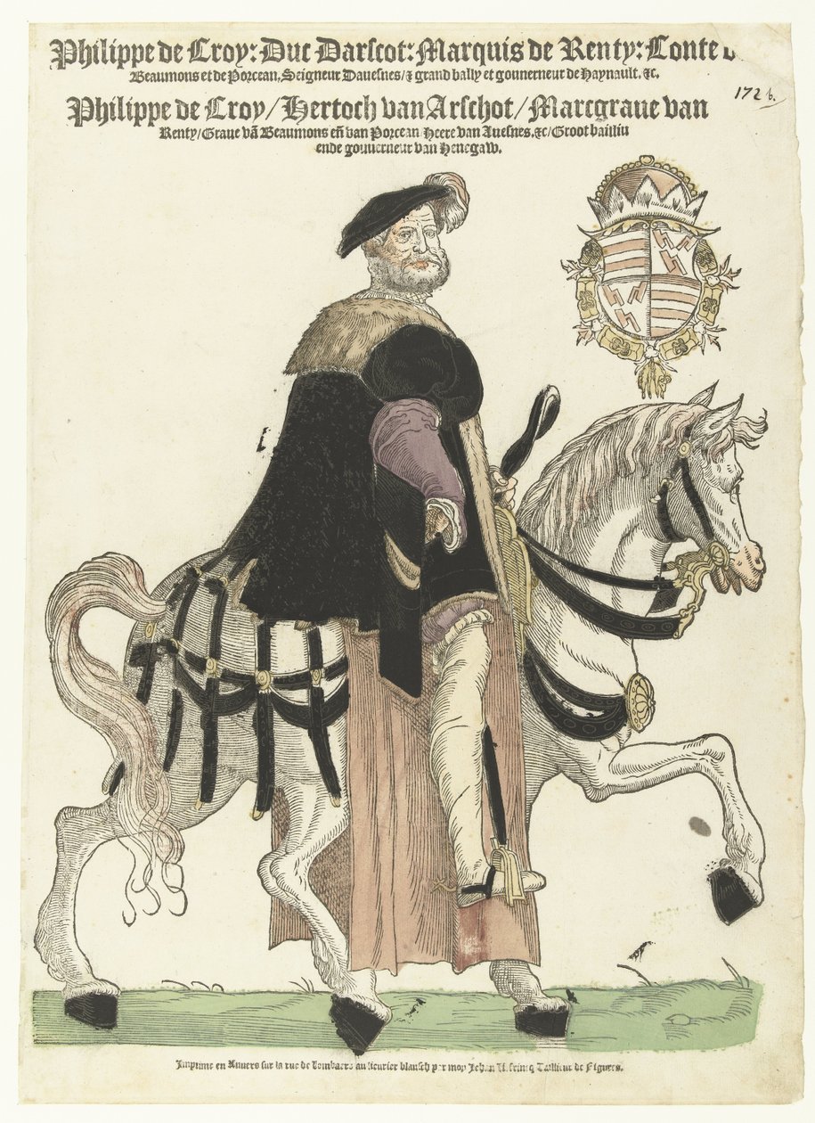 Philip de Croy'un at sırtında portresi by Cornelis Anthonisz. (manner of)