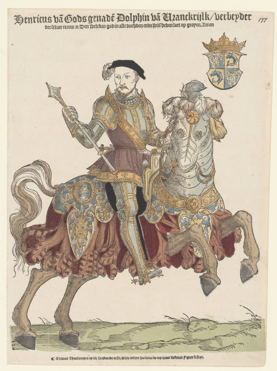 Fransa Kralı II. Henry'nin at sırtında portresi by Cornelis Anthonisz. (manner of)