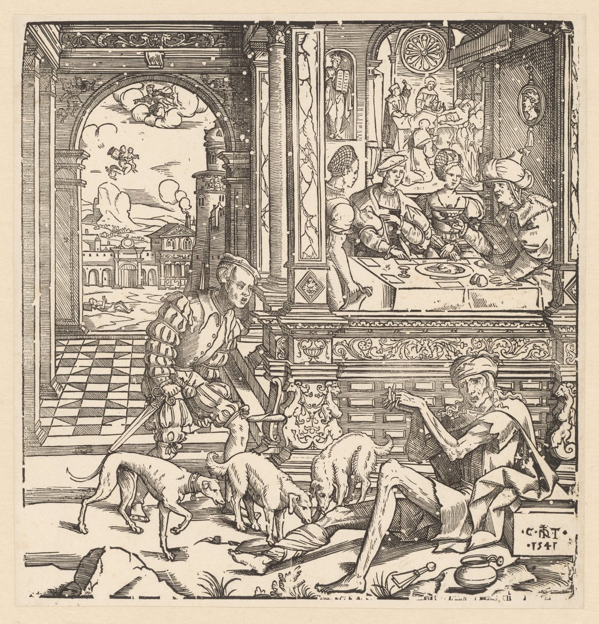Zengin Adam ve Fakir Lazarus by Cornelis Anthonisz.