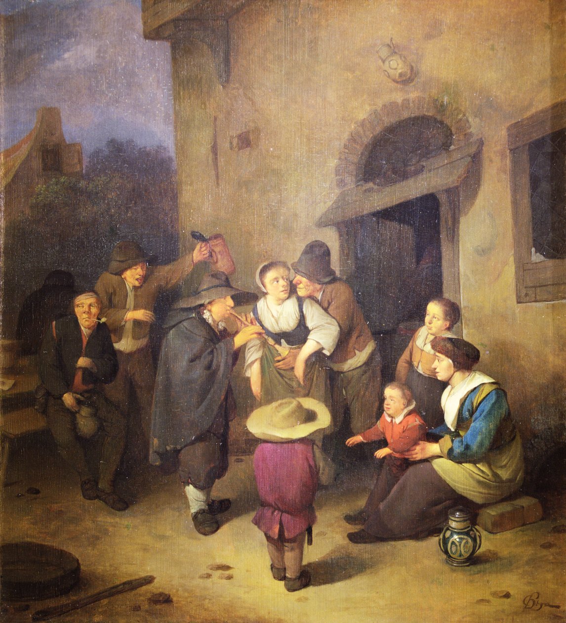 Sokak Müzisyenleri (panelde yağlı boya) by Cornelis Pietersz Bega