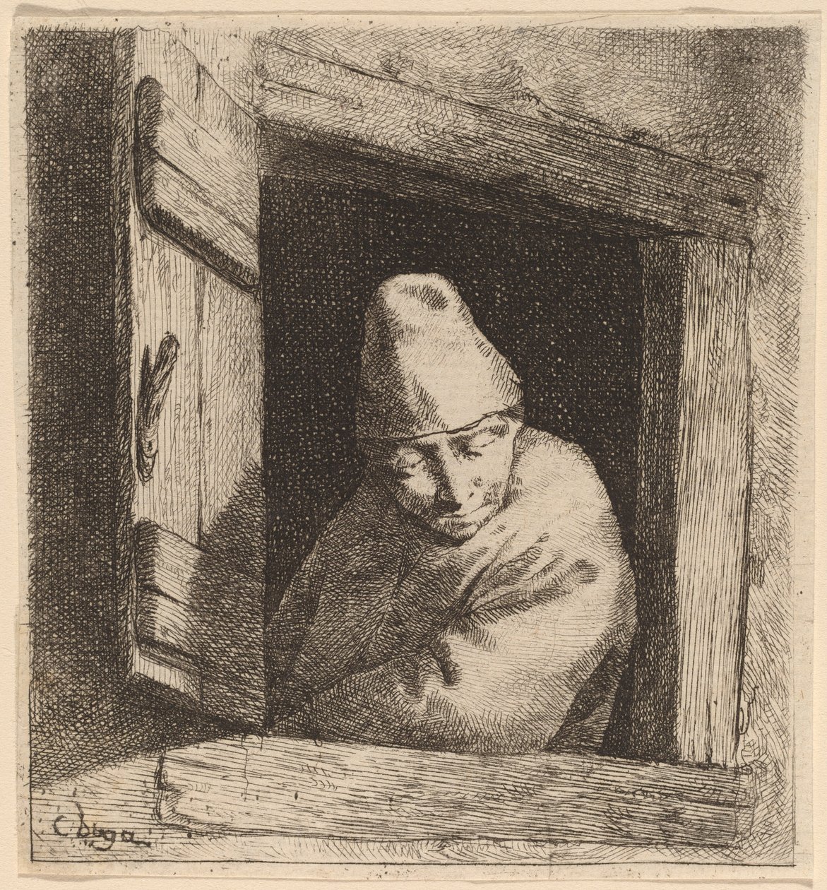 Penceredeki Köylü by Cornelis Pietersz Bega