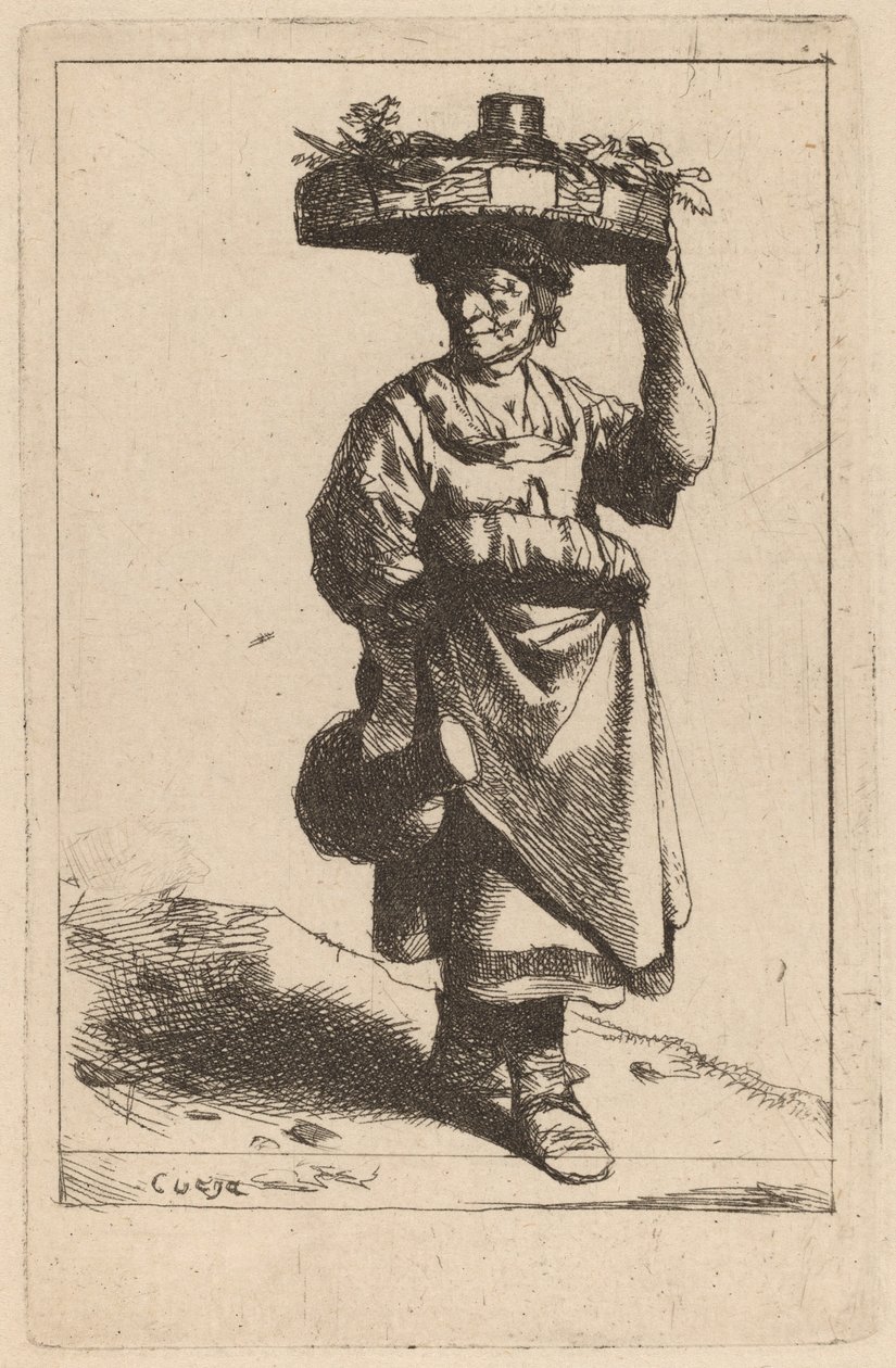 Sepet taşıyan kadın by Cornelis Pietersz Bega
