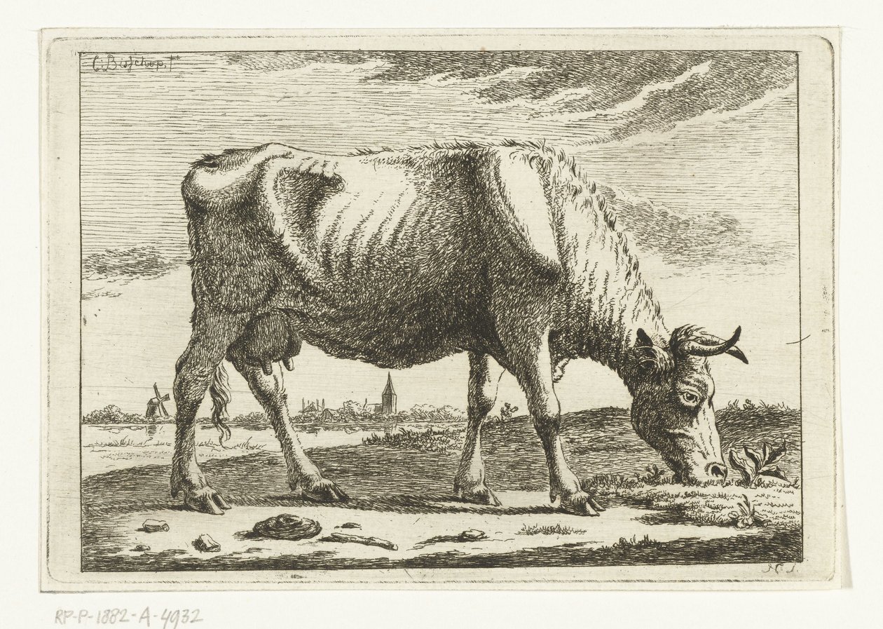Otlayan inek ile manzara İnekler (dizi adı) by Cornelis  Bisschop