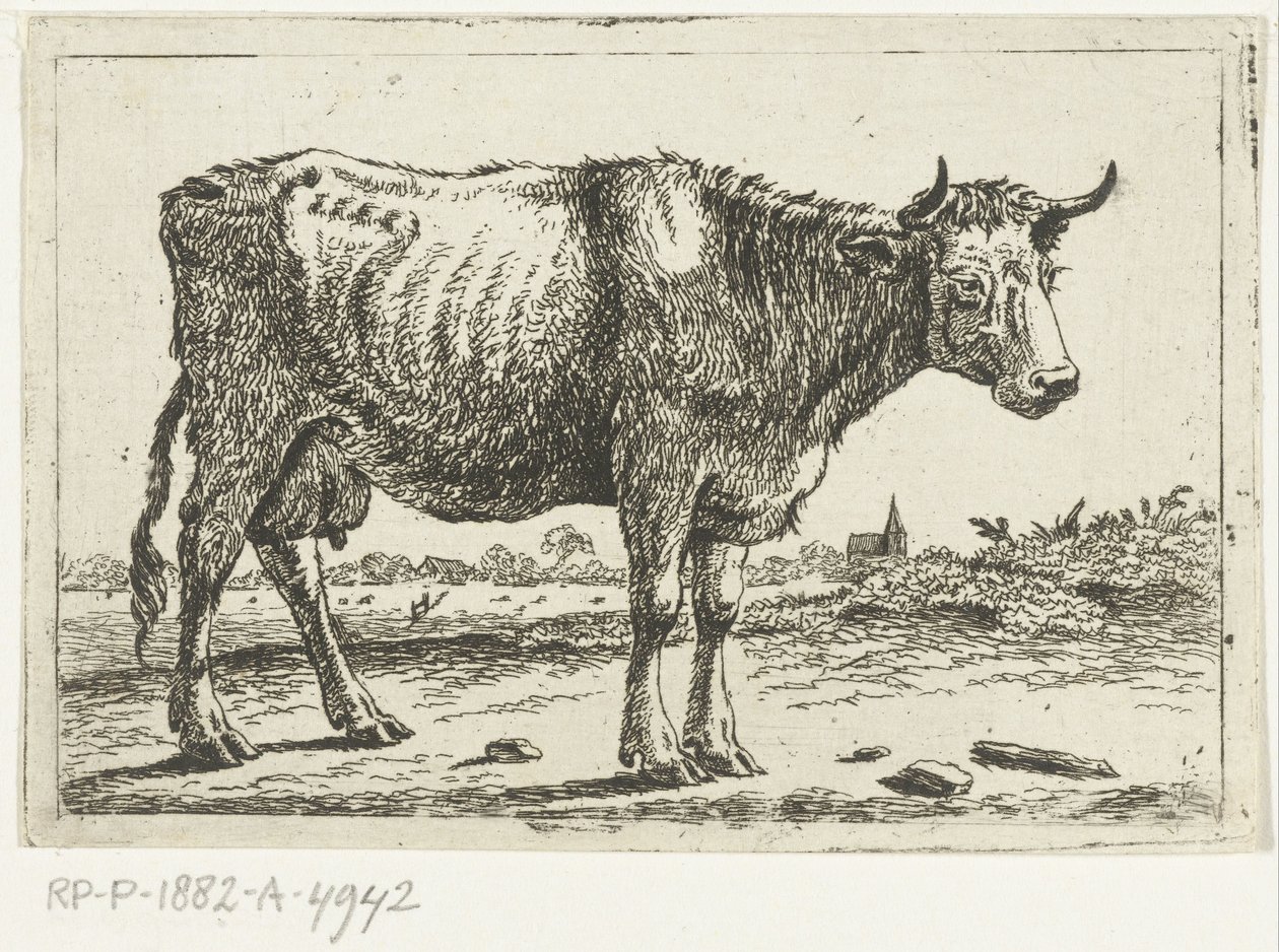 İnek ile manzara by Cornelis  Bisschop