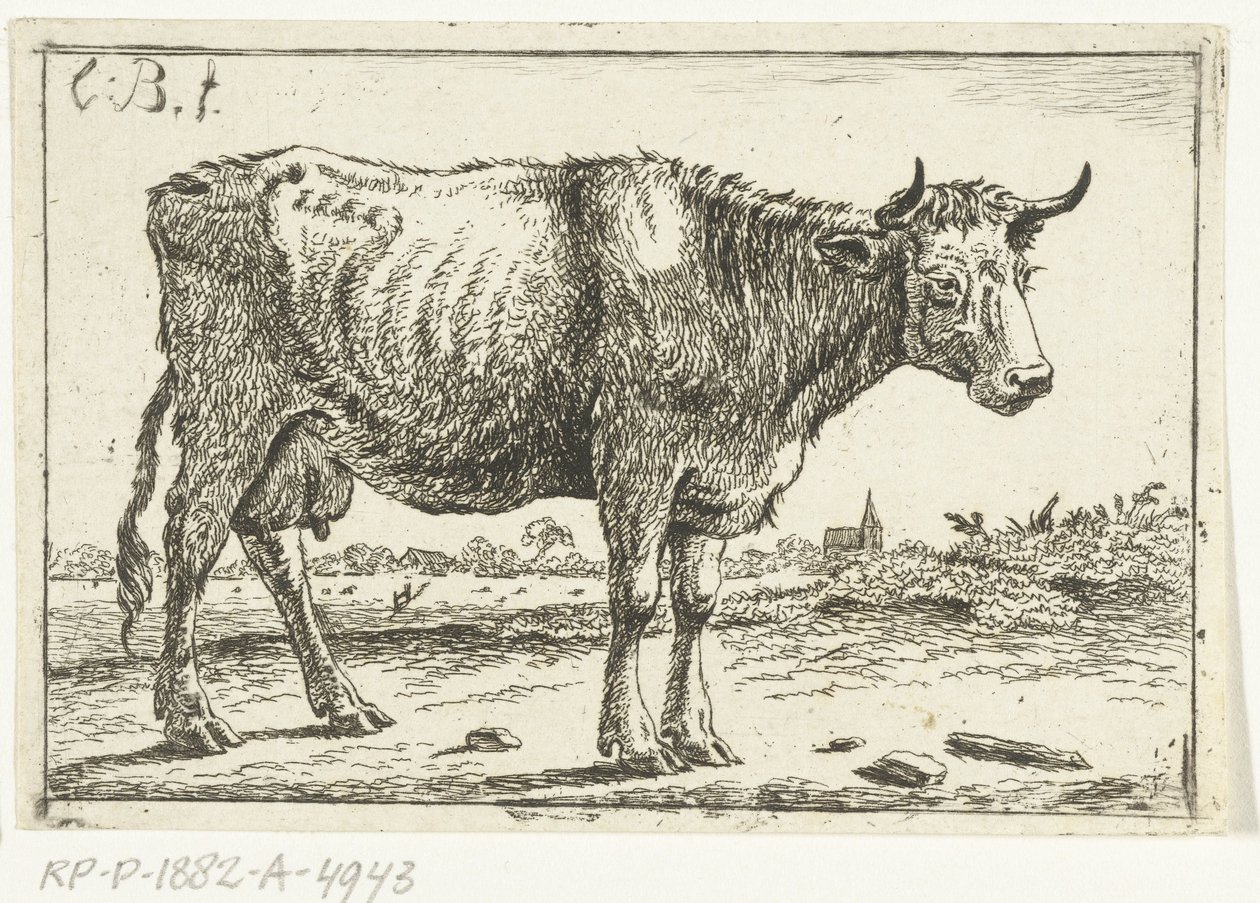 İnek ile manzara by Cornelis  Bisschop